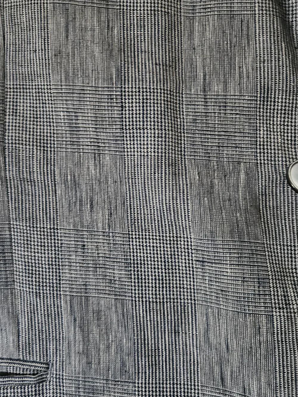 Lauren Ralph Lauren Men's Gray 100% Linen Windowpane Plaid Two Botton Blazer 48R